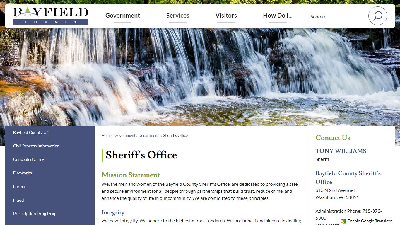 Sheriff's Office | Bayfield County, WI - Official Website